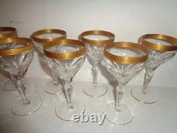 Joh. Oertel ROSE GARDEN (7) CRYSTAL WINE GLASSES Mid-Century Modern GERMANY