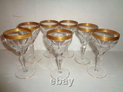 Joh. Oertel ROSE GARDEN (7) CRYSTAL WINE GLASSES Mid-Century Modern GERMANY