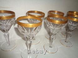 Joh. Oertel ROSE GARDEN (7) CRYSTAL WINE GLASSES Mid-Century Modern GERMANY