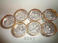 Joh. Oertel ROSE GARDEN (7) CRYSTAL WINE GLASSES Mid-Century Modern GERMANY