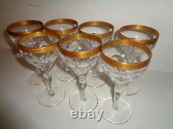 Joh. Oertel ROSE GARDEN (7) CRYSTAL WINE GLASSES Mid-Century Modern GERMANY