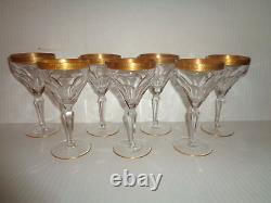 Joh. Oertel ROSE GARDEN (7) CRYSTAL WINE GLASSES Mid-Century Modern GERMANY