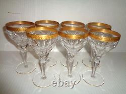 Joh. Oertel ROSE GARDEN (7) CRYSTAL WINE GLASSES Mid-Century Modern GERMANY