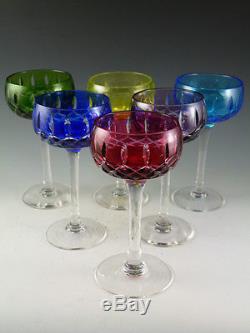 John WALSH WALSH Crystal Harlequin Coloured Wine Glasses Set of 6