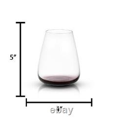 JoyJolt Black Swan Stemless White Wine Glasses, 23.1 Oz Set of 4