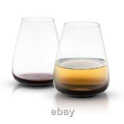 JoyJolt Black Swan Stemless White Wine Glasses, 23.1 Oz Set of 4