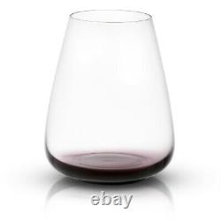 JoyJolt Black Swan Stemless White Wine Glasses, 23.1 Oz Set of 4