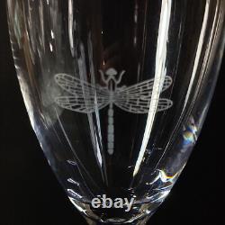 KATE SPADE LENOX JUNE LANE WINE GLASSES, Etched Lead Crystal, Dragonfly, 4PCS