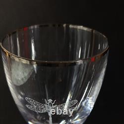 KATE SPADE LENOX JUNE LANE WINE GLASSES, Etched Lead Crystal, Dragonfly, 4PCS
