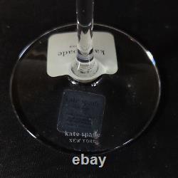 KATE SPADE LENOX JUNE LANE WINE GLASSES, Etched Lead Crystal, Dragonfly, 4PCS