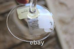 Kate Spade Lenox Crystal JUNE LANE Water Goblet Glass Dragonfly Wine NWT S/4