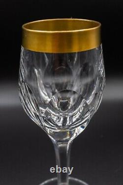Klokotschnik Crystal Gold Cut Red Claret Wine Glasses Set 5 -6 3/8 FREE SHIP