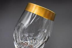 Klokotschnik Crystal Gold Cut Red Claret Wine Glasses Set 5 -6 3/8 FREE SHIP