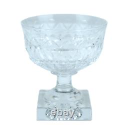 Kosta Sweden Crystal Wine Glasses Coupe Dessert Square Base Vintage Stemware x7