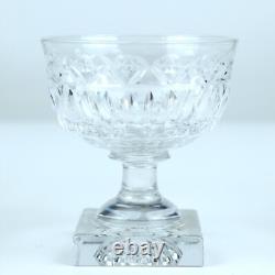 Kosta Sweden Crystal Wine Glasses Coupe Dessert Square Base Vintage Stemware x7