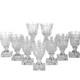 Kosta Sweden Crystal Wine Glasses Goblets Signed Square Base Vintage Stemware x9