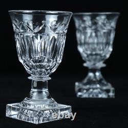 Kosta Sweden Crystal Wine Glasses Goblets Signed Square Base Vintage Stemware x9