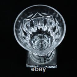 Kosta Sweden Crystal Wine Glasses Goblets Signed Square Base Vintage Stemware x9