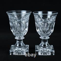Kosta Sweden Crystal Wine Glasses Goblets Signed Square Base Vintage Stemware x9