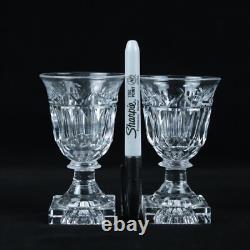 Kosta Sweden Crystal Wine Glasses Goblets Signed Square Base Vintage Stemware x9