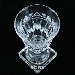 Kosta Sweden Crystal Wine Glasses Goblets Signed Square Base Vintage Stemware x9