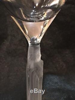 LALIQUE 1921 Clear Frosted Crystal CLOS SAINTE-ODILE WINE GLASS VERY RARE