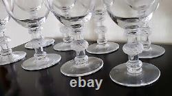 LALIQUE Fine Crystal 6 Oz. PORT WINE GLASSES, Saint Hubert, France