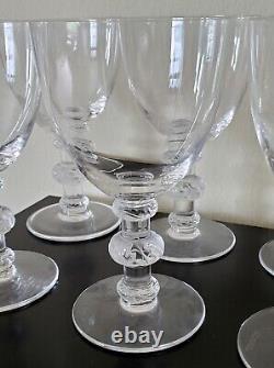 LALIQUE Fine Crystal 6 Oz. PORT WINE GLASSES, Saint Hubert, France