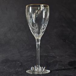 LENOX FIRELIGHT GOLD WINE GLASSES, Cut Lead Crystal, 7 7/8, 6 oz, USA, 4PCS