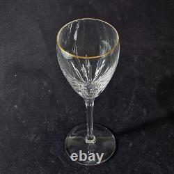 LENOX FIRELIGHT GOLD WINE GLASSES, Cut Lead Crystal, 7 7/8, 6 oz, USA, 4PCS