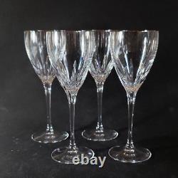 LENOX FIRELIGHT PLATINUM WINE GLASSES, Cut Lead Crystal, 7 7/8, 6 oz, USA, 4PC