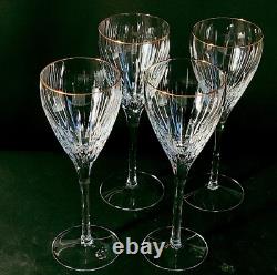 LENOX GRANDURE WINE GLASSES, 7 7/8, 6 oz, Cut Lead Crystal, 22K Trim, USA, 4PCS