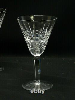 LOT of 3 WATERFORD GLENMORE CUT CRYSTAL CLARET WINE GOBLET 6.5 H