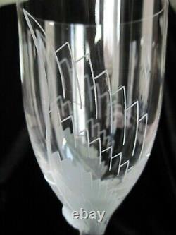 Lalique Champagne Flute / Wine Glass 8 Angelface On Stem Signed #7