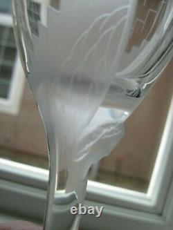 Lalique Champagne Flute / Wine Glass 8 Angelface On Stem Signed #7