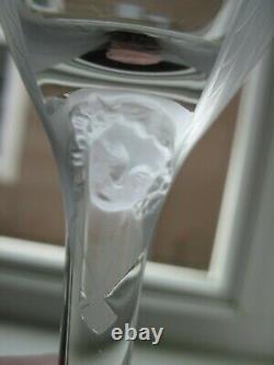 Lalique Champagne Flute / Wine Glass 8 Angelface On Stem Signed #7