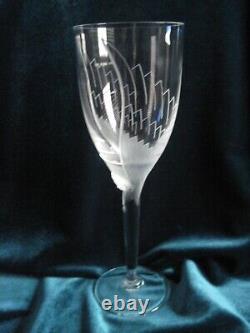 Lalique Champagne Flute / Wine Glass 8 Angelface On Stem Signed #7