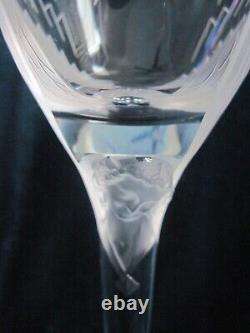 Lalique Champagne Flute / Wine Glass 8 Angelface On Stem Signed #7