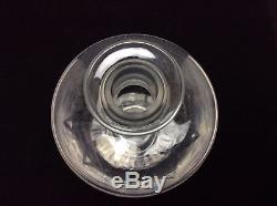 Lalique Clos Vougeot Crystal Wine Decanter Stopper Clear Glass Signed Round