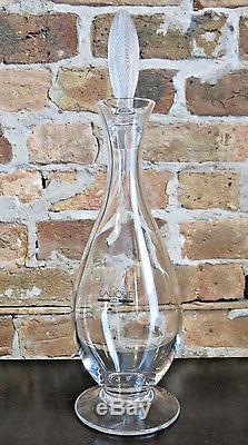 Lalique DIAMOND Crystal Glass Wine Decanter with Feather Stopper NEW