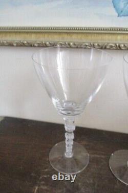 Lalique France Arles Set Of 2 Crystal Wine Glasses 6 1/2