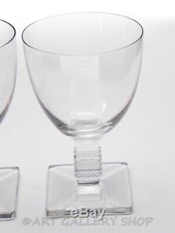 Lalique France Crystal ARGOS 4 SHERRY WINE LIQUOR GLASSES STEMS PAIR