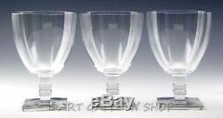 Lalique France Crystal ARGOS 5 WINE WATER GOBLETS GLASSES Set of 3