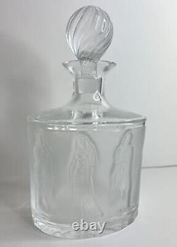 Lalique France Crystal Art Glass Femmes Wine Whiskey Decanter 32.12 Oz(READ DSC)