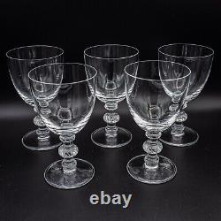 Lalique France Crystal St Saint Hubert Port Wine Glasses Set of 5 -4 5/8