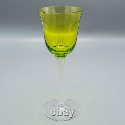 Lalique France Crystal Treves Chartreuse Green Rhine Wine Glass 7 1/2 FREE SHIP