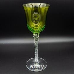 Lalique France Crystal Treves Chartreuse Green Rhine Wine Glass 7 1/2 FREE SHIP
