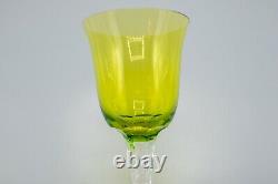 Lalique France Crystal Treves Chartreuse Green Rhine Wine Glass 7 1/2 FREE SHIP