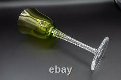 Lalique France Crystal Treves Chartreuse Green Rhine Wine Glass 7 1/2 FREE SHIP