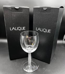 Lalique (Paris) DIAMANT (Diamond) Crystal Wine Glasses #15901 (2 Each) NIB